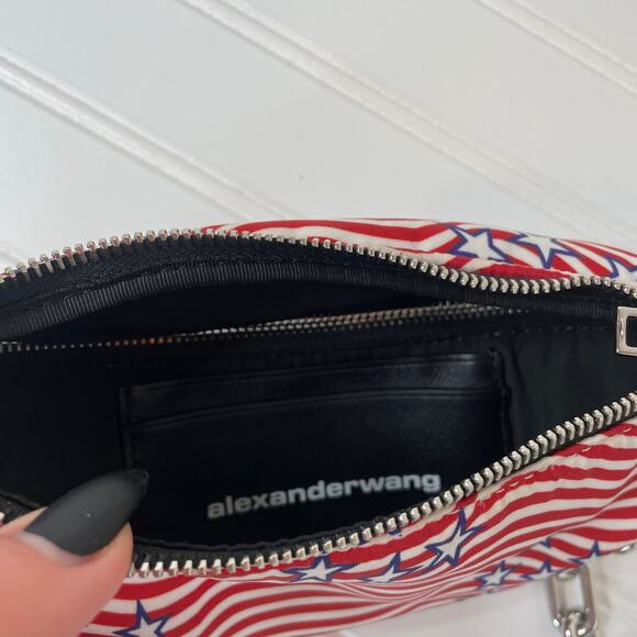 Alexander Wang Womens Red Monogram Attica Waist Bag Nylon Chain - Picture 5 of 7
